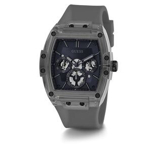 Guess Phoenix Skeleton Multi-function Grey Silicone Mens Watch